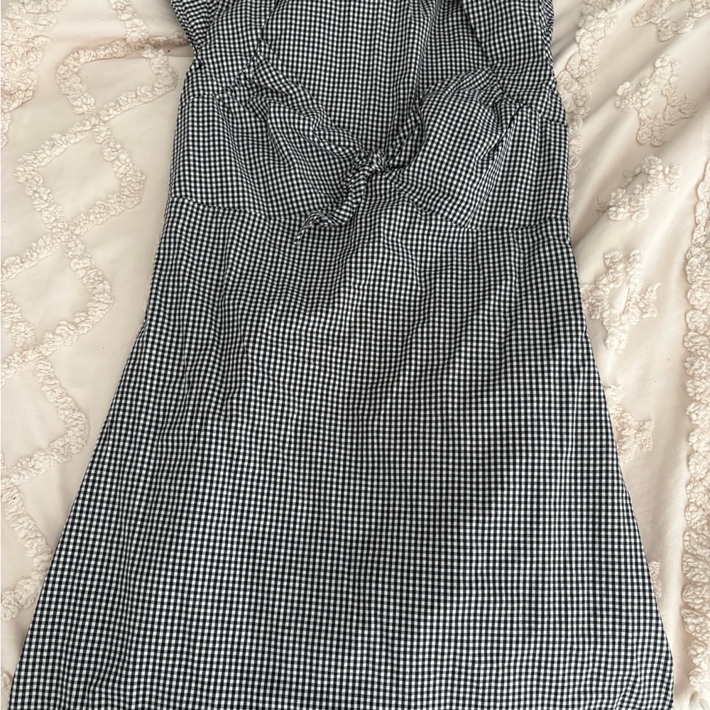 Snap Monochrome Checkered Dress